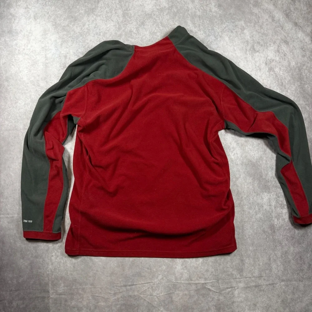 The North Face Men's XL Red Grey TKA 100 Fleece 1/4 Zip Pullover XL Hiking Gear